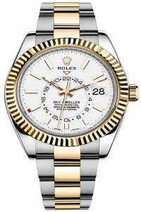 Replica 326933 White Index Rolex Sky Dweller 42mm Mens Watch
