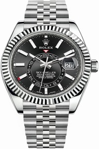 Replica 326934 Black Index Jubilee Rolex Sky Dweller 42mm Mens Watch