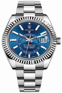 Replica 326934 Blue Index Rolex Sky Dweller 42mm Mens Watch