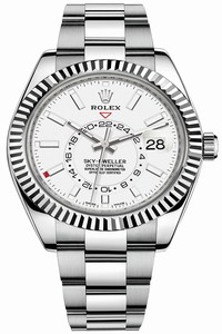Replica 326934 White Index Rolex Sky Dweller 42mm Mens Watch