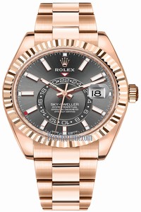 Replica 326935 Rhodium Index Rolex Sky Dweller 42mm Mens Watch