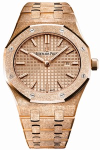 Replica 67653or.gg.1263or.02 Frosted Gold Audemars Piguet Royal Oak Quartz 33mm Ladies Watch