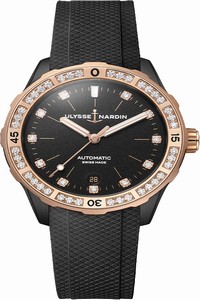 Replica 8165-182B-3/BLACK Ulysse Nardin Lady Diver 39mm Ladies Watch