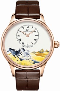 Replica j005013204 HORSES Jaquet Droz Les Ateliers d'Art Petite Heure Minute Enamel Painting 39mm Midsize Watch