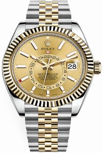 Replica 326933 Champagne Index Jubilee Rolex Sky Dweller 42mm Mens Watch