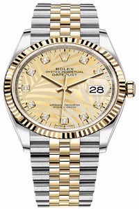 Replica 126233 Golden Palm Diamond Jubilee Rolex Datejust 36mm Stainless Steel and Yellow Gold Ladies Watch