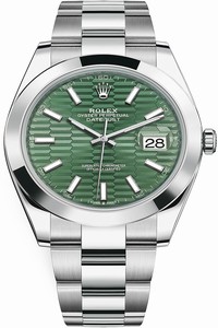 Replica 126300 Mint Green Fluted Oyster Rolex Datejust 41mm Stainless Steel Mens Watch