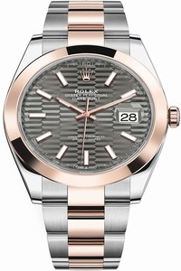 Replica 126301 Slate Fluted Oyster Rolex Datejust 41mm Steel and Everose Gold Mens Watch