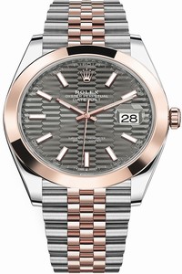 Replica 126301 Slate Fluted Jubilee Rolex Datejust 41mm Steel and Everose Gold Mens Watch