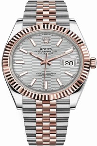 Replica 126331 Silver Fluted Jubilee Rolex Datejust 41mm Steel and Everose Gold Mens Watch