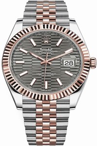 Replica 126331 Slate Fluted Jubilee Rolex Datejust 41mm Steel and Everose Gold Mens Watch