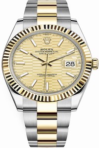 Replica 126333 Golden Fluted Oyster Rolex Datejust 41mm Steel and Yellow Gold Mens Watch
