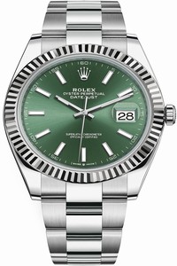 Replica 126334 Mint Green Oyster Rolex Datejust 41mm Stainless Steel Mens Watch