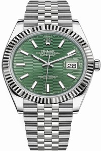 Replica 126334 Mint Green Fluted Jubilee Rolex Datejust 41mm Stainless Steel Mens Watch