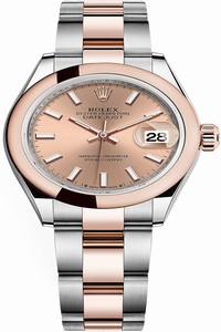Replica 279161 Rose Index Oyster Rolex Lady Datejust 28mm Stainless Steel and Everose Gold Ladies Watch