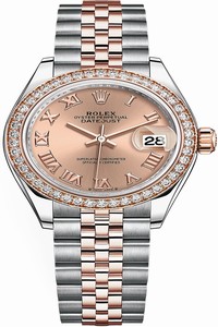 Replica 279381RBR Rose Roman Jubilee Rolex Lady Datejust 28mm Stainless Steel and Everose Gold Ladies Watch