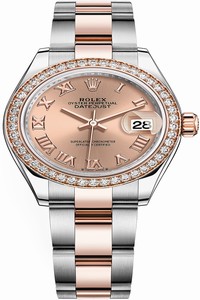 Replica 279381RBR Rose Roman Oyster Rolex Lady Datejust 28mm Stainless Steel and Everose Gold Ladies Watch