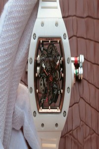 Replica Richard Mille RM055 KV Factory White Ceramic Rubber Strap