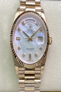 Replica Rolex Day Date M128235-0029 EW Factory White Mother-Of-Pearl Dial