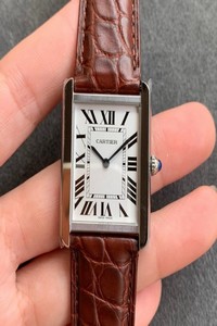 Replica Cartier Tank WSTA0028 K11 Factory Brown Cowhide Strap
