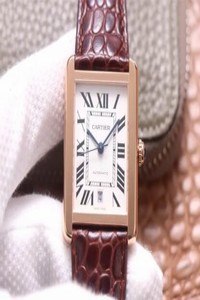 Replica Cartier Tank W5200026 V9 Factory Rose Gold White Dial