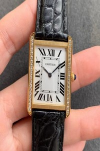 Replica Cartier Tank K11 Factory V2 Yellow Gold White Dial