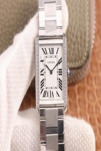Replica Cartier Tank K11 Factory Diamond White Dial