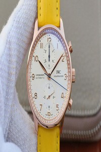 Replica IWC Portuguese ZF Factory Yellow Cowhide Strap