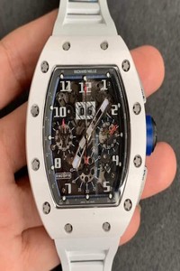 Replica Richard Mille RM-011 KV Factory White Ceramic Rubber Strap