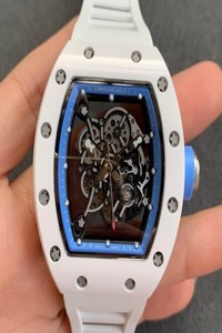 Replica Richard Mille RM055 KV Factory V2 White Rubber Strap