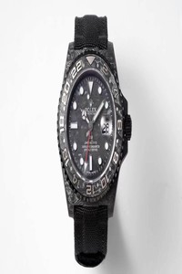 Replica Rolex GMT-MASTER II Diw Carbon Fiber Black Fabric Strap