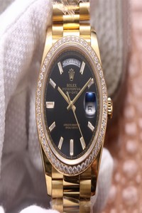 Replica Rolex Day-Date M228348RBR-0001 EW Factory Yellow Gold Black Dial