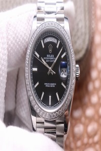 Replica Rolex Day-Date M228349RBR-0002 EW Factory Black Dial