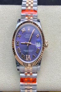 Replica Rolex Datejust M278271-0020 TW Factory Diamond Eggplant Purple Dial
