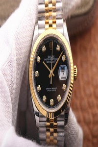 Replica Rolex Datejust M126233-0021 EW Factory Diamond Black Dial