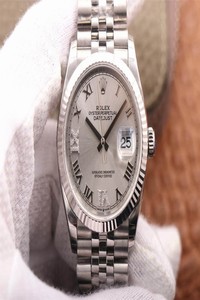 Replica Rolex Datejust M126234-0029 EW Factory Diamond Silver Dial