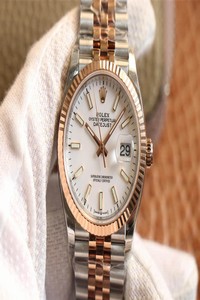 Replica Rolex Datejust M126231-0017 EW Factory Rose Gold White Dial