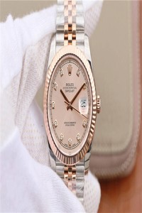 Replica Rolex Datejust M126331-0008 EW Factory Rose Gold Sundust Dial