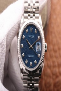 Replica Rolex Datejust M126234-0011 36MM EW Factory Diamond-Studded Blue Dial