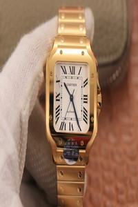 Replica Cartier De Santos WSSA0010 BV Factory 18K Gold White Dial