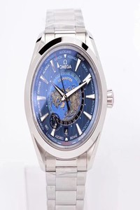 Replica Omega Seamaster Aqua Terra GMT Worldtimer 220.10.43.22.03.001 VS Factory Blue Dial