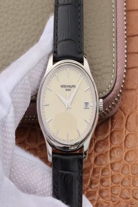 Replica ZF Factory Patek Philippe Calatrava Automatic Date White Dial Watch 5227 Flip Back Version