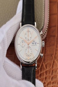 Replica IWC Portofino Chronograph Multi-function IW391022 ZF Factory White Dial With Rose Gold Markers