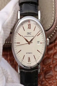 Replica IWC Portofino Automatic IW356501 MKS Factory Black Leather Strap White Dial