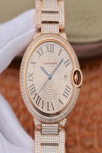 Replica Ballon Bleu De Cartier W69006Z2 42mm TW Factory Rose Gold Diamonds Dial