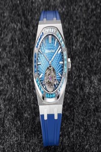 Replica Audemars Piguet Royal Oak Tourbillon R8 Factory V3 Blue Rubber Strap