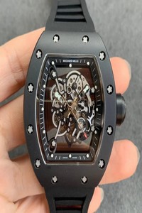 Replica Richard Mille RM055 KV Factory V2 Black Ceramic Rubber Strap