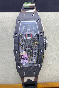 Replica Richard Mille RM-011 KV Factory V2  Carbon Fiber Camo Rubber Strap
