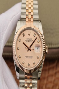 Replica Rolex Datejust 116231 36MM GM Factory Diamond-set Pink Dial