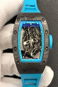 Replica Richard Mille RM055 ZF Factory Blue Rubber Strap